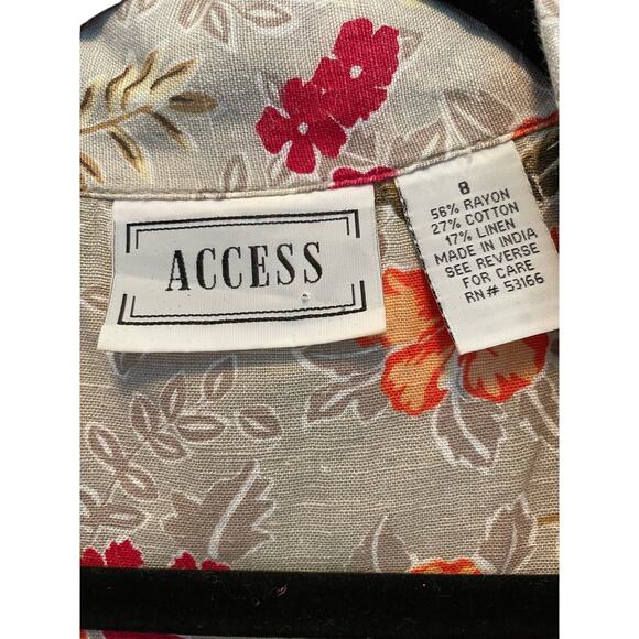 Access Linen Blend Floral Sleeveless Collared Maxi Dress size 8 - Picture 7 of 7